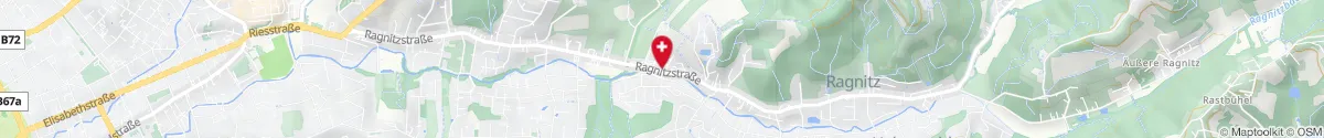 Map representation of the location for Apotheke Ragnitz in 8047 Graz-Ragnitz